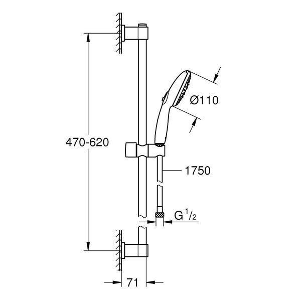 Душовий гарнітур Grohe QuickFix Vitalio Comfort 110 27948001 CV033525 фото