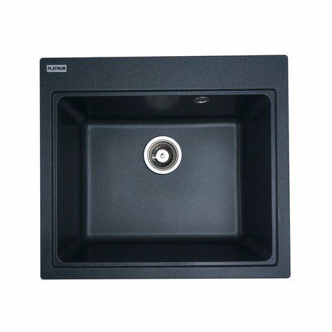 Гранитная мойка для кухни Platinum 5852 VESTA матовая Антрацит 3850 фото