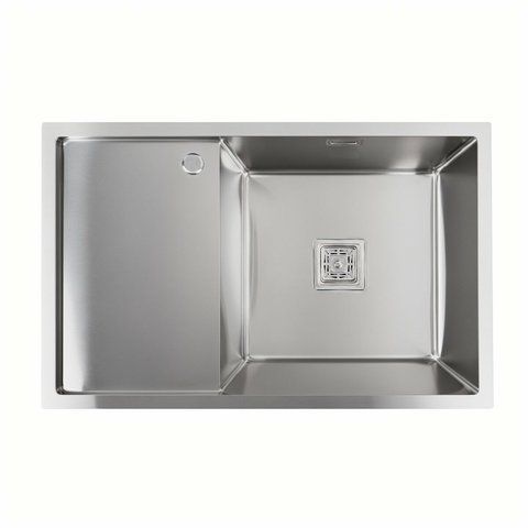 Кухонная мойка нержавейка Platinum Handmade 78х50 R (одно отверстие, квадратный сифон, 3,0/1,0 мм) 37683 фото