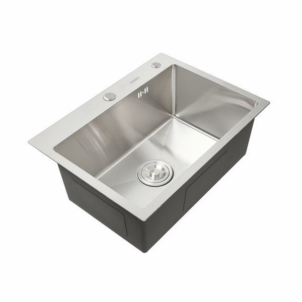 Кухонная мойка Platinum Handmade 580х430х220 (толщина 3,0/1,5 мм + дозатор в комплекте) 23570 фото