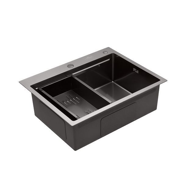 Комплект кухонной мойки Kroner Schwarze - 6350HM PVD Makon ST463891 фото