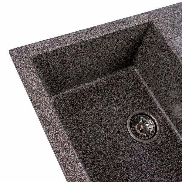 Гранитная мойка для кухни Platinum 7850 TROYA матовая Микс 3236 фото