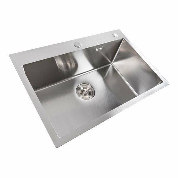 Кухонная мойка нержавейка 65*45 Platinum Handmade (сифон круглый, 3,0/0,8) 44887 фото