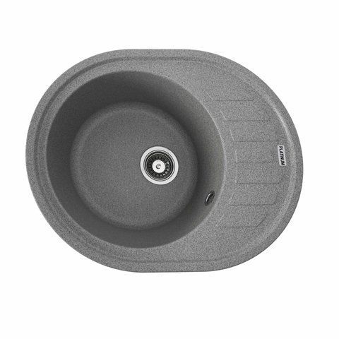 Гранитная мойка для кухни Platinum 6250 SOUL матовая Серая 3429 фото
