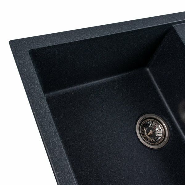 Гранітна мийка для кухні Platinum 7950 Selena матова Антрацит 4013 фото