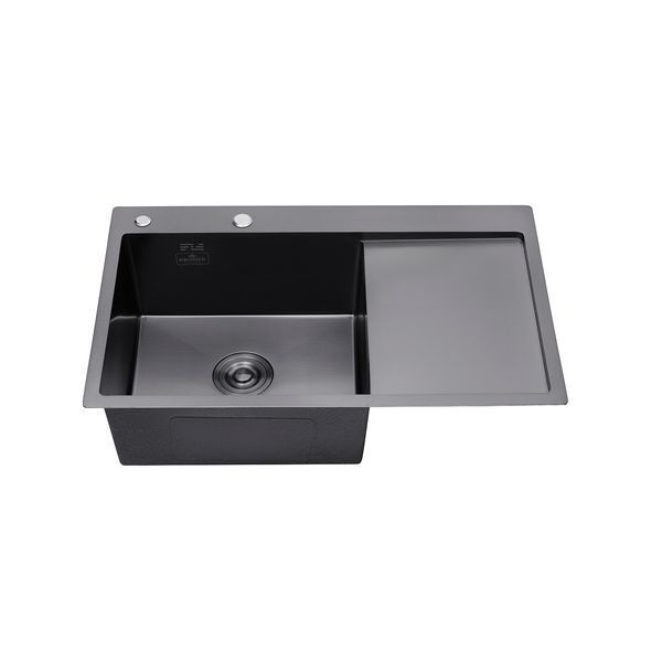 Комплект кухонної мийки KRP Schwarze - 7849LHM PVD ST042380 фото