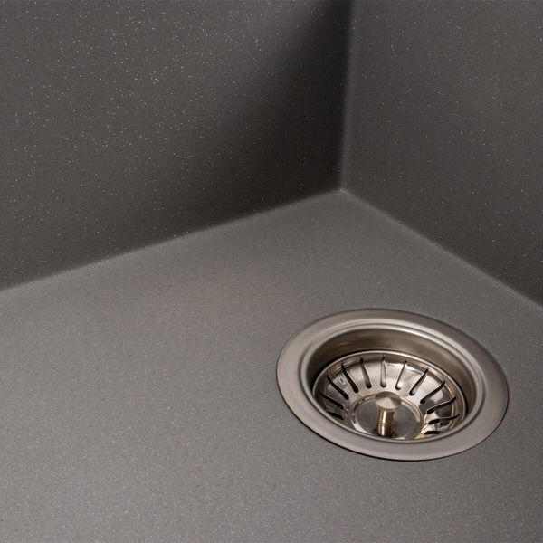 Гранітна мийка для кухні Platinum 7950 AZURIT матовий Сірий мусон 41072 фото