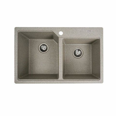 Гранитная мойка для кухни Platinum 7850 HARMONY матовая Серая 3727 фото