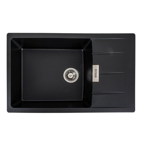 Гранітна мийка для кухні Platinum 7850 ROMA матова (чорна) 38761 фото
