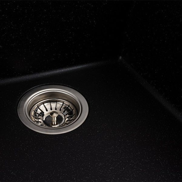 Гранитная мойка для кухни Platinum 4040 RUBA матовый черный металлик 41651 фото