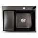 Кухонная мойка CM 65*50 R PVD черная Platinum Handmade (круглый сифон 3.0/0.8) 44562 фото 1
