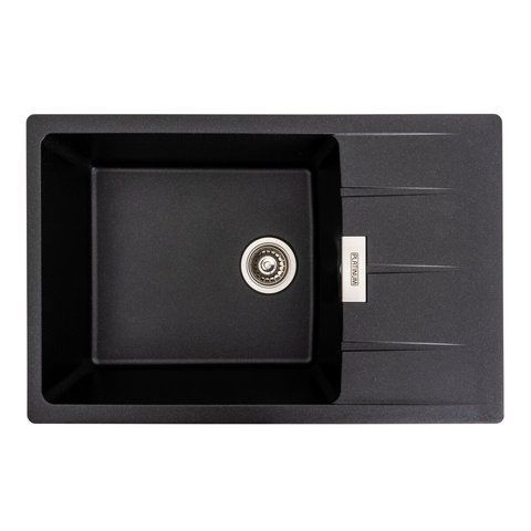 Гранитная мойка для кухни Platinum 7850 ROMA матовая (черный металлик) 38763 фото