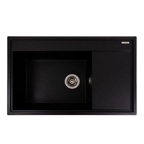 Гранитная мойка для кухни Platinum 7950 AZURIT матовый Черный металлик 41078 фото