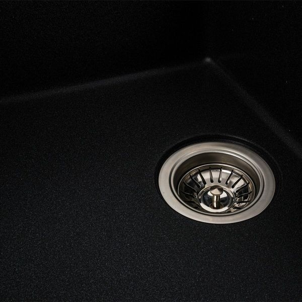 Гранітна мийка для кухні Platinum 6250 ZIRKONE матовий Карбон 41589 фото