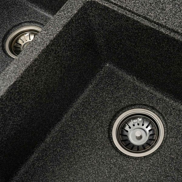 Гранитная мойка для кухни Platinum 7850 HARMONY матовая Графит 3703 фото