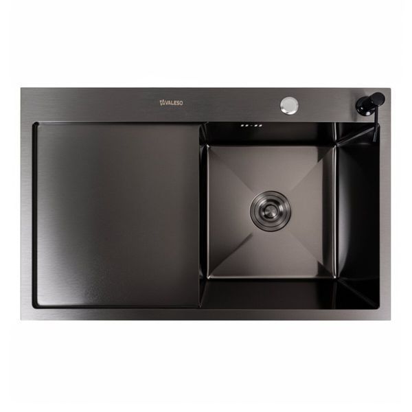 Комплект кухонной мойки Valeso 78х50 RHM PVD ST08 Grafite SL47612 фото