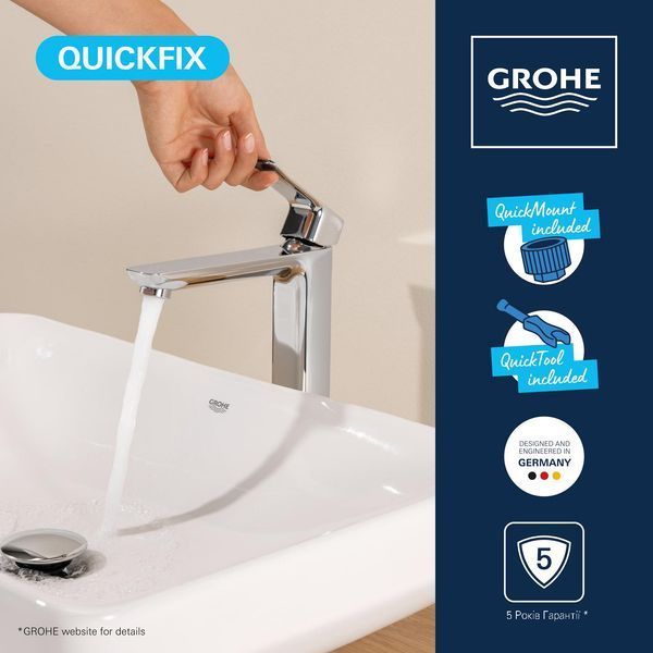 Змішувач для раковини Grohe QuickFix Dice XL-Size 1018920000 CV036220 фото