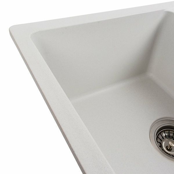 Гранітна мийка для кухні Platinum 6250 ZIRKONE матова Білосніжна 41585 фото