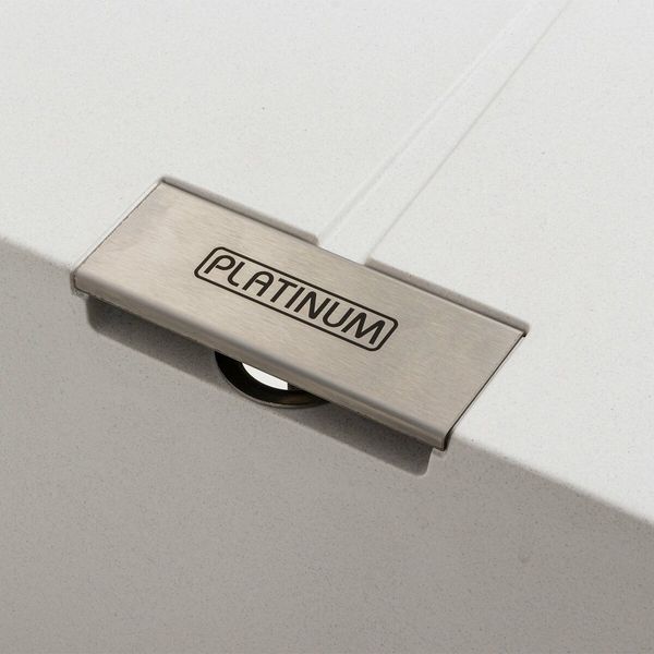 Гранітна мийка для кухні Platinum 6250 ZIRKONE матова Білосніжна 41585 фото