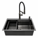Комплект кухонной мойки 63х50HM PVD Pllen&oacute; Lazio ST07 Grafite SL43327 фото 1