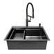 Комплект кухонной мойки 63х50HM PVD Pllen&oacute; Lazio ST07 Grafite SL43327 фото 3