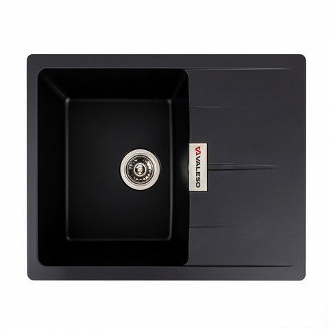 Гранітна мийка для кухні VALESO ZIRKONE 6250 матова Чорна 48561 фото