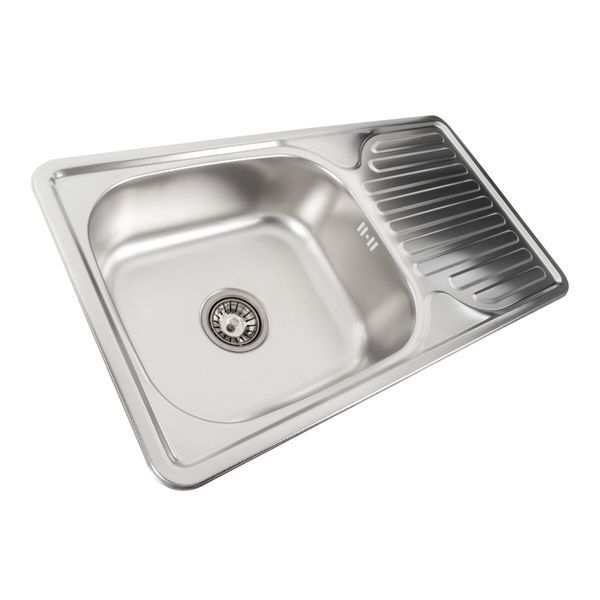 Кухонна мийка з нержавіючої сталі Platinum ДЕКОР 7642 (0,8/180 мм) 11662 фото