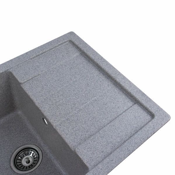 Гранітна мийка для кухні Platinum 6550 INTENSO матова Сіра 3494 фото