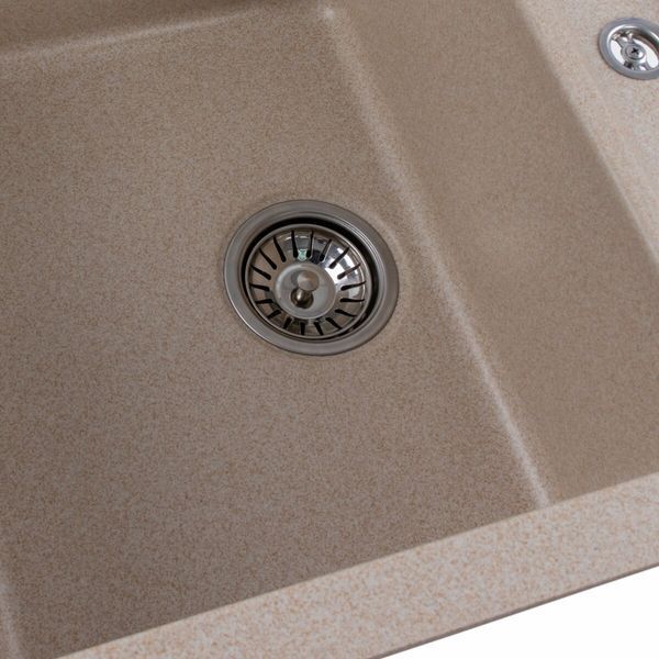 Гранитная мойка для кухни Platinum 7850 TROYA матовая Сафари 3248 фото