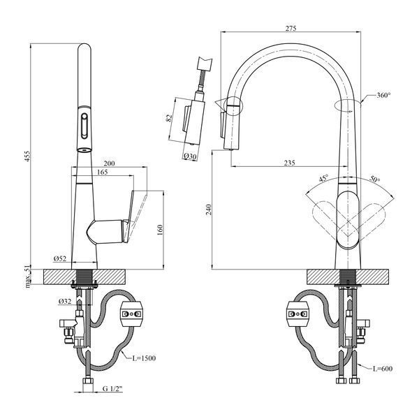 Смеситель для кухни Kroner Element 211569-5301 CV035984 фото
