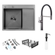 Комплект кухонної мийки KRP Schwarze - 6350LHM PVD ST4305 ST81761 фото 1