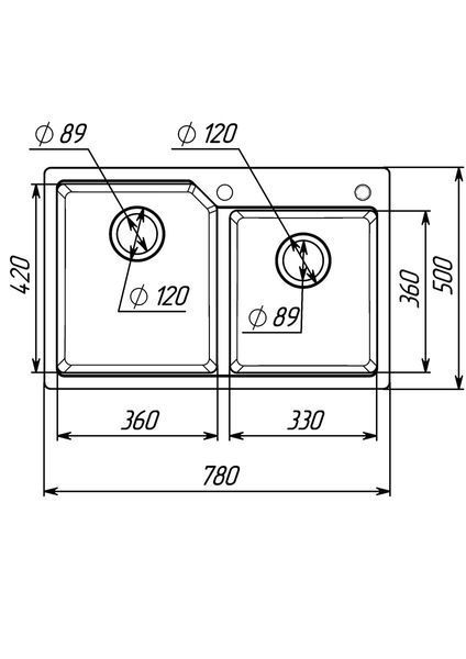Гранітна мийка для кухні Platinum 7850 HARMONY матовий Моріон 41656 фото