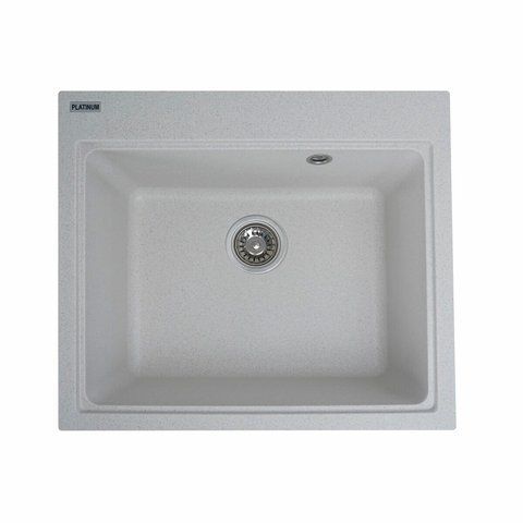 Гранитная мойка для кухни Platinum 5852 VESTA матовая Белая в точку 3522 фото