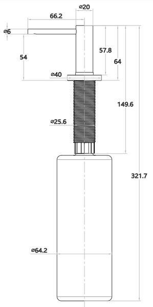 Дозатор для кухонної мийки врізний Nett DFS-300 111 фото