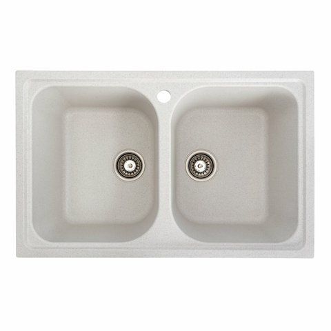 Гранитная мойка для кухни Platinum 7950 Equatoria матовая Белая в точку 36389 фото