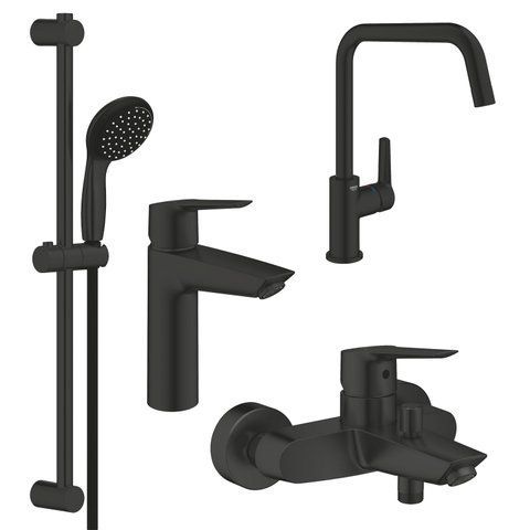 Набір змішувачів 4 в 1 для ванної кімнати та кухні Grohe QuickFix Start Black M-Size UA303301MK CV033954 фото