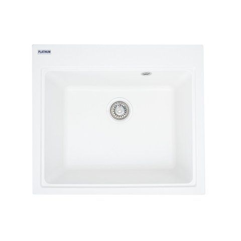 Мойка гранитная Platinum 5852 VESTA матовая Белоснежная 3523 фото