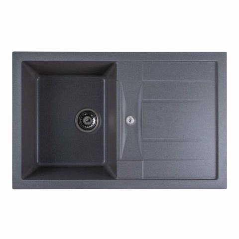 Гранітна мийка для кухні Platinum 7850 TROYA матова Сірий мусон 3260 фото