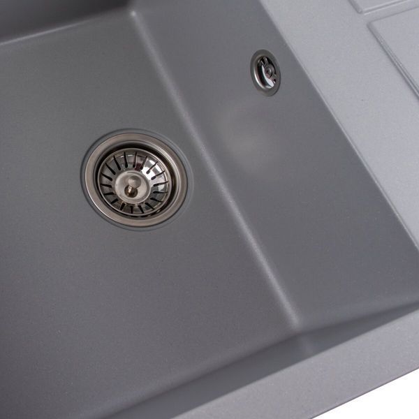 Гранітна мийка для кухні Platinum 7950 Selena матова Сірий металік 4024 фото