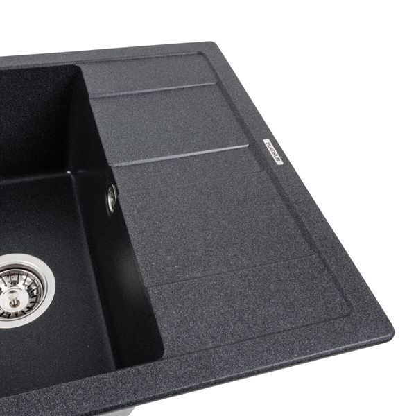 Гранитная мойка для кухни Platinum 5851 ARIA матовый Карбон 39964 фото