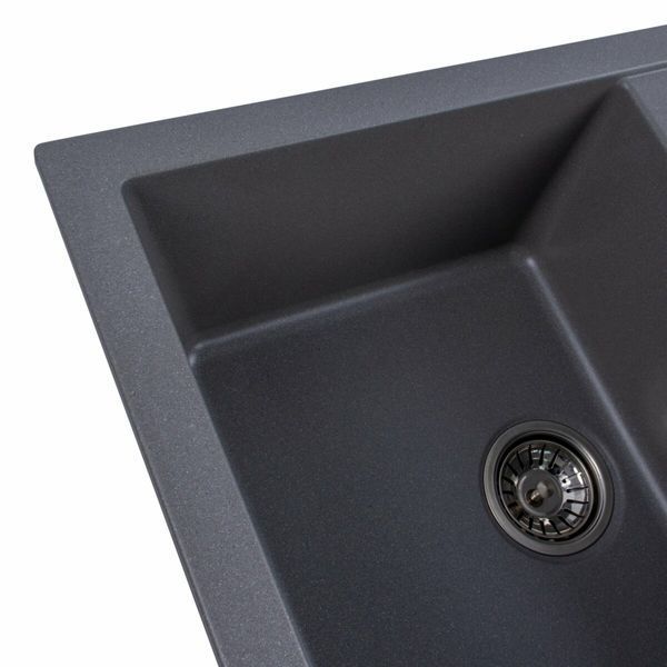Гранітна мийка для кухні Platinum 7850 TROYA матова Сірий мусон 3260 фото
