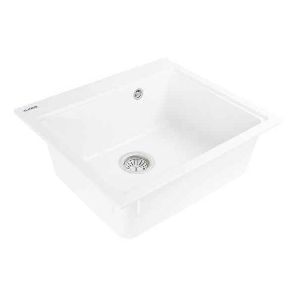 Мойка гранитная Platinum 5852 VESTA матовая Белоснежная 3523 фото