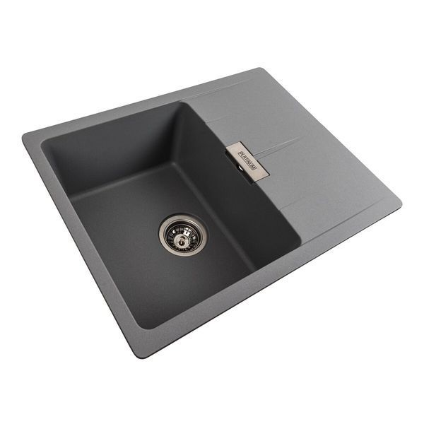 Гранітна мийка для кухні Platinum 6250 ZIRKONE матовий Сірий металік 41595 фото