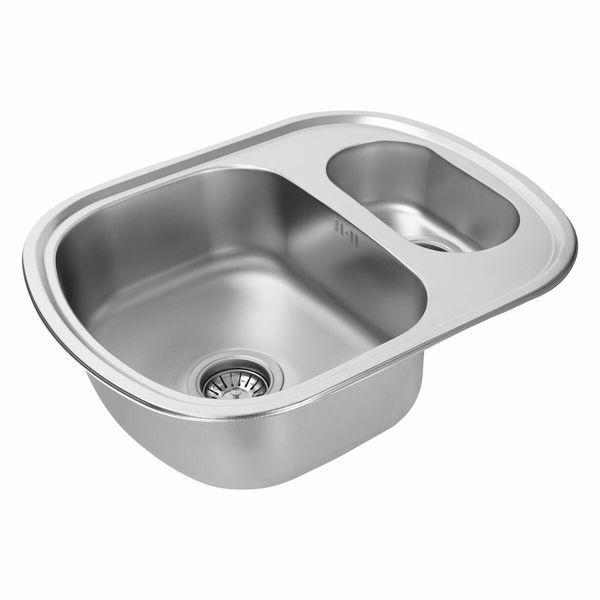 Кухонна мийка з нержавіючої сталі Platinum ДЕКОР 6049D (0,8/180 мм) 11526 фото