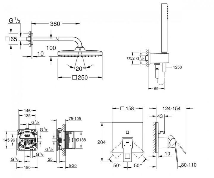 Душова система Eurocube (26415SC3), Grohe 26415SC3 фото