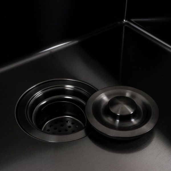 Кухонна мийка 50*50 PVD чорна Platinum Handmade ECN (2,0/0,5) 45916 фото