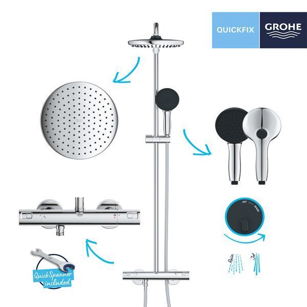 Душова система термостатична Grohe QuickFix Vitalio Comfort System 250 26677001 CV033239 фото