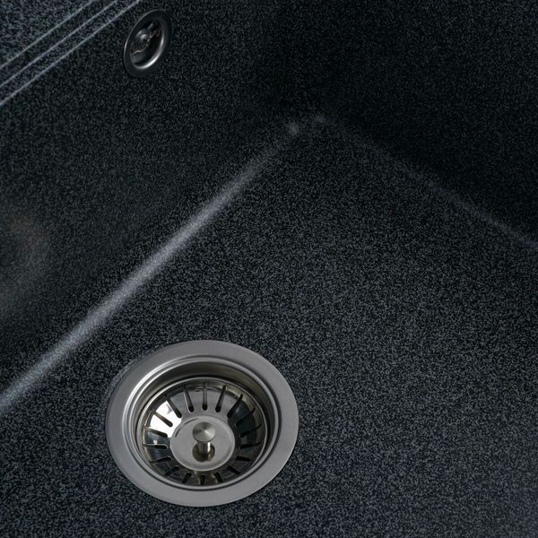 Гранітна мийка для кухні Platinum 5852 VESTA матова Графіт 3524 фото