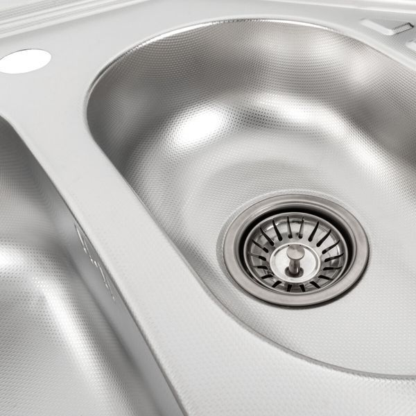Кухонна мийка з нержавіючої сталі Platinum 9550D ДЕКОР (0,8/180 мм) 11529 фото