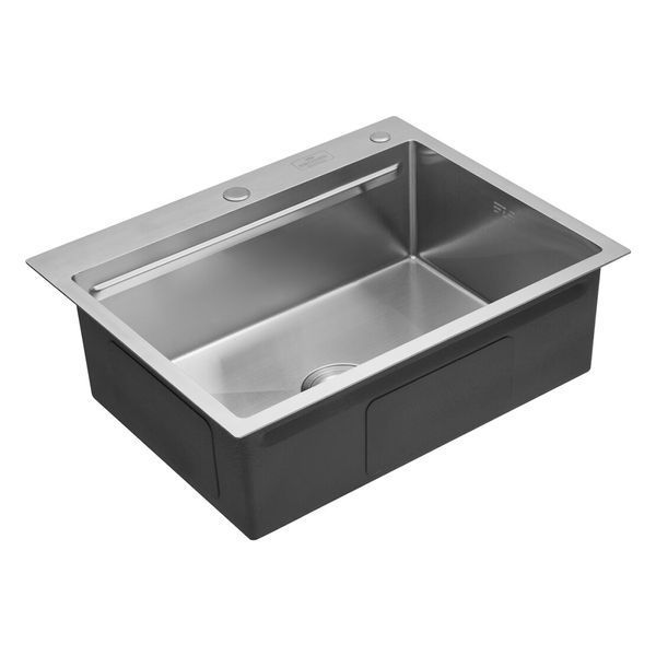 Комплект кухонної мийки Kroner KRP Geb&uuml;rstet 63х50HM ST16 WHI SL43417 фото